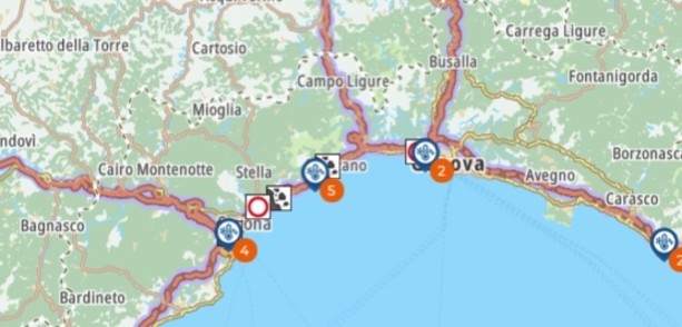Maltempo: A10 chiusa tra Varazze e Arenzano e tra Albisola e Savona