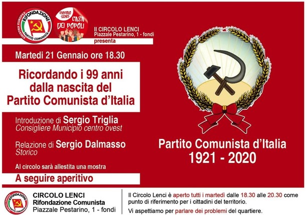 99 anni dalla nascita del Partito Comunista d'Italia