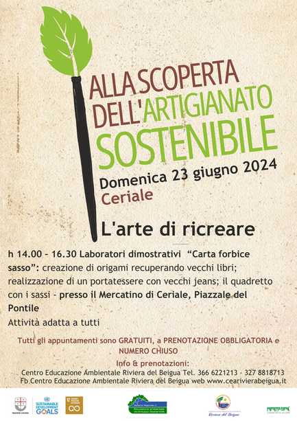 Artigianato sostenibile: a Ceriale l'arte di ricreare