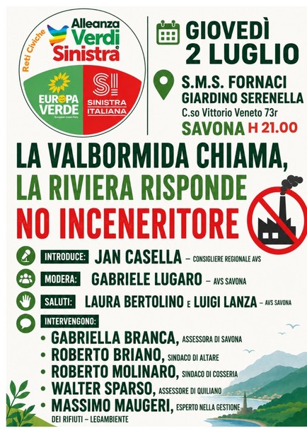 Anche la riviera contro l'inceneritore in Valbormida