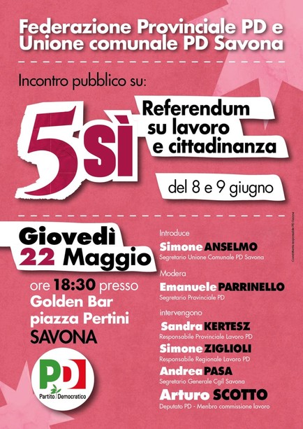 Cinque sì per i referendum