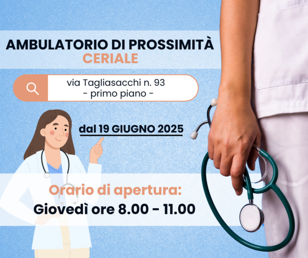 Ceriale, il 19 giugno apre l’ambulatorio di prossimità