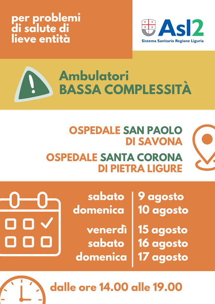 ASL 2 riattiva gli ambulatori a bassa complessità ASL 2 riattiva gli ambulatori a bassa complessità