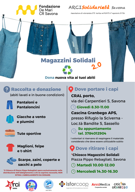Abiti usati: a Savona i Magazzini Solidali Abiti usati: a Savona i Magazzini Solidali