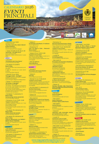 Laigueglia: il calendario delle manifestazioni 2026