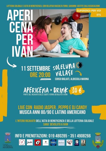 Albissola, una serata di beneficenza per il giovane Ivan