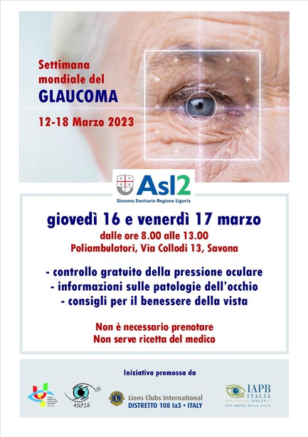 Glaucoma: il 16 e il 17 marzo screening gratuiti in via Collodi