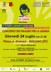 Scelti i dieci semifinalisti liguri del Premio Fabrizio De André