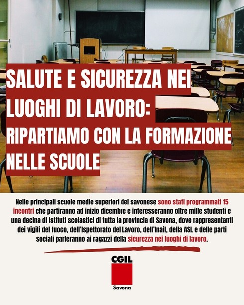 Morti sul lavoro: la sicurezza inizia dalla scuola Morti sul lavoro: la sicurezza inizia dalla scuola