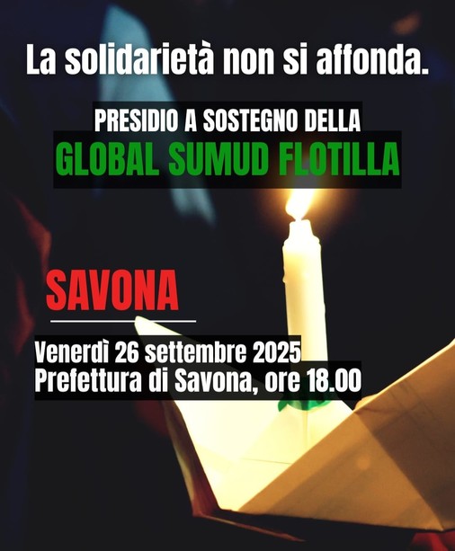 La solidarietà non si affonda: domani il presidio per la Flotilla La solidarietà non si affonda: domani il presidio per la Flotilla