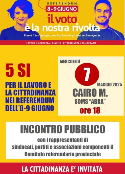 Cinque sì per il lavoro e la cittadinanza