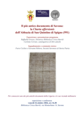 Il più antico documento di Savona in esposizione nella biblioteca civica Il più antico documento di Savona in esposizione nella biblioteca civica
