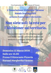 Non siete soli: la rete per l’Alzheimer sul territorio Non siete soli: la rete per l’Alzheimer sul territorio