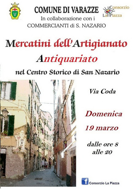 Varazze, domenica il mercatino dell'artigianato e dell'antiquariato