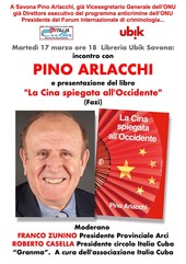 Pino Arlacchi il 17 marzo a Savona