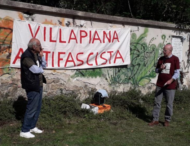 Balduino Astengo e Giuseppe Milazzo alla Passeggiata antifascista dello scorso ottobre a Madonna degli Angeli