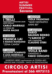 Torna a Savona l'Artisi summer festival