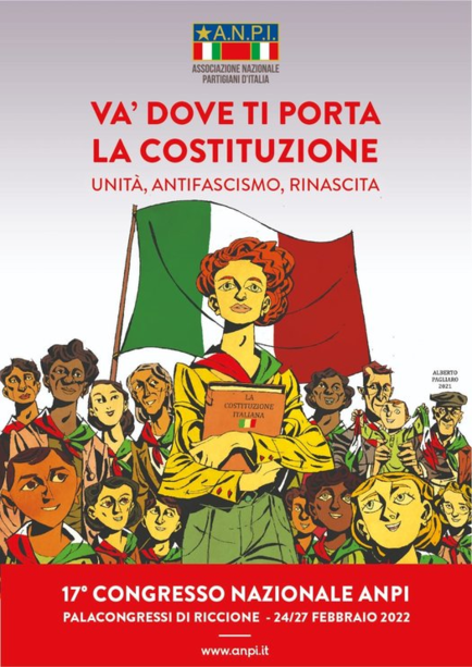 Il manifesto del Congresso nazionale ANPI. Disegno di Alberto Pagliaro