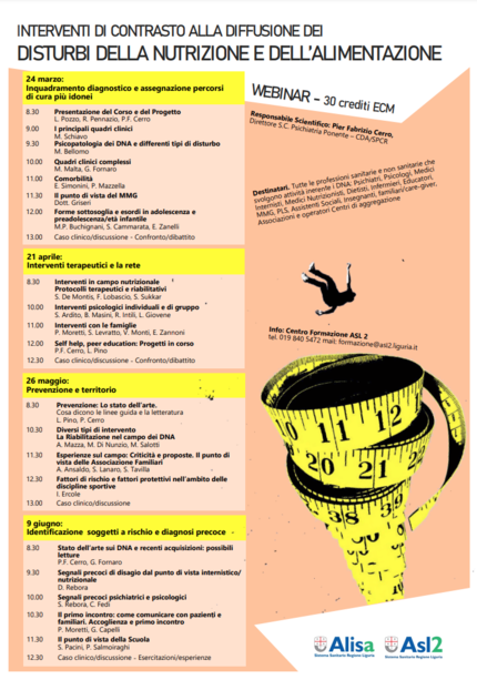 Disturbi dell'alimentazione, in Asl 2 un corso per operatori, docenti e familiari