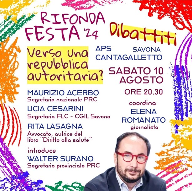 Sabato a Savona il segretario nazionale di Rifondazione