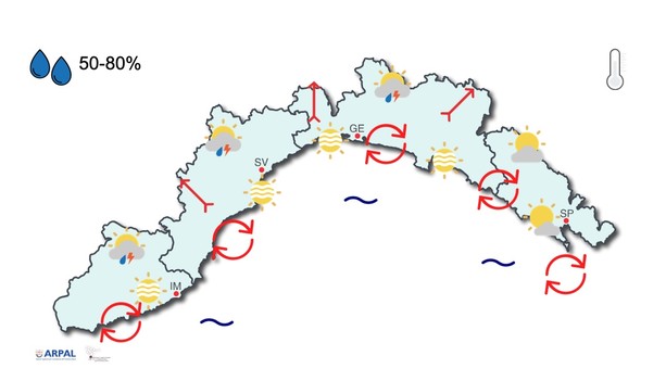 Meteo, possibili temporali sulle aree interne