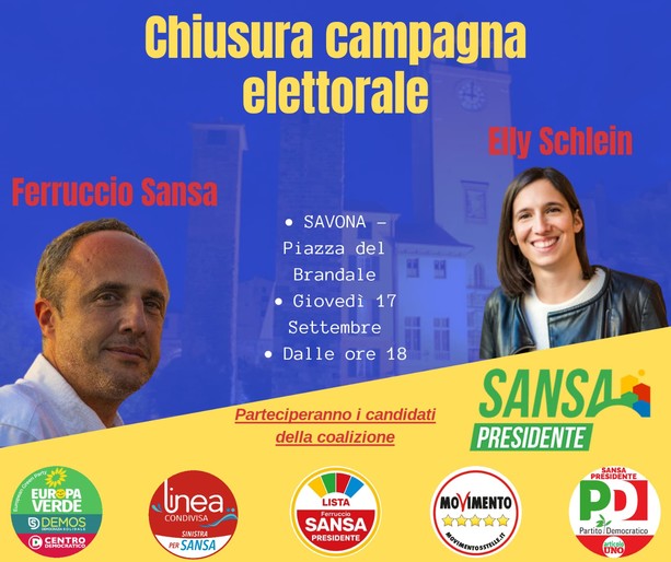 Ferruccio Sansa a Savona per la chiusura della campagna elettorale