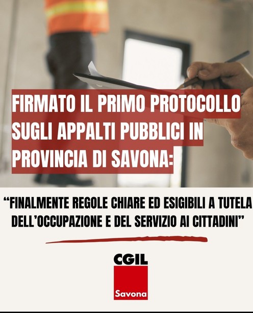 Savona, firmato il primo protocollo sugli appalti pubblici