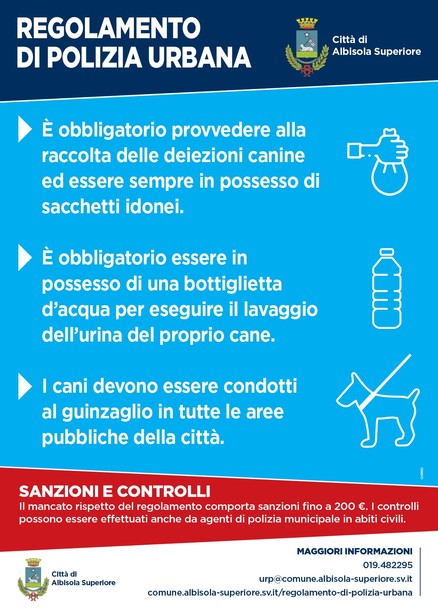 Albisola Superiore: campagne informative e intensificazione dei controlli per un maggior decoro urbano