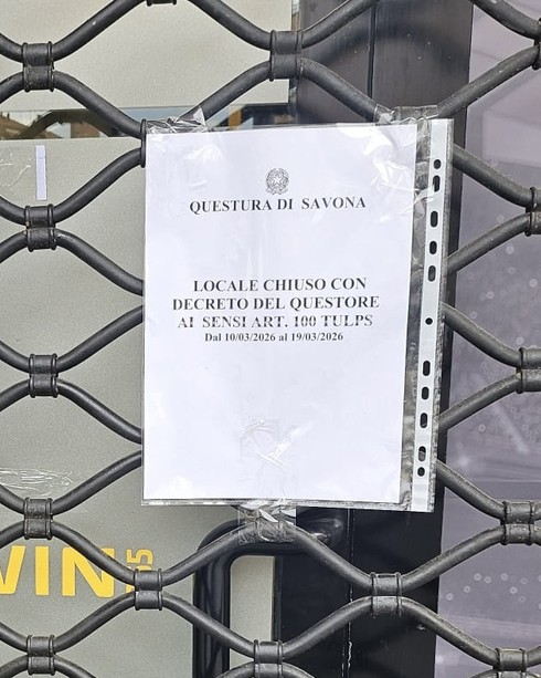 Albenga, chiusa per dieci giorni una sala scommesse