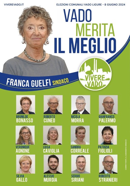 Amministrative, Vivere Vado candida Franca Guelfi