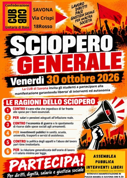 Sciopero generale anche a Savona Sciopero generale anche a Savona