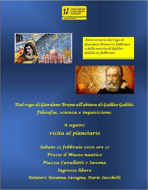 Dal rogo di Giordano Bruno all’abiura di Galileo Galilei