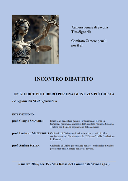 Referendum, Giorgio Spangher a Savona per il Sì