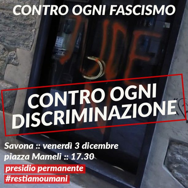 Scritte antisemite in via Pia: venerdì un presidio per dire no