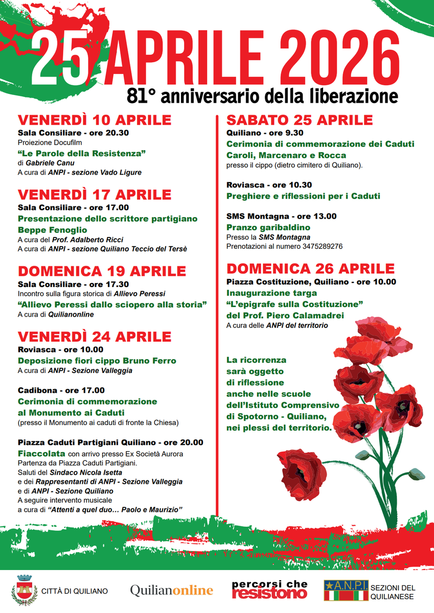 Il 25 Aprile a Quiliano