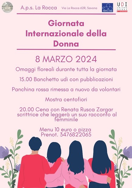 Otto marzo: cena con l’autrice a La Rocca di Savona