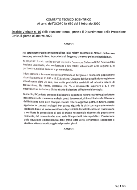 Verbali CTS, Conte chiarisca in Parlamento